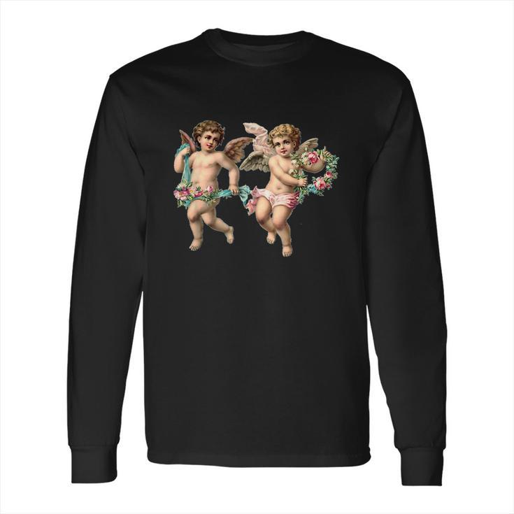 Angelic Vintage Cherub Design Charming Baby Angels Long Sleeve T-Shirt