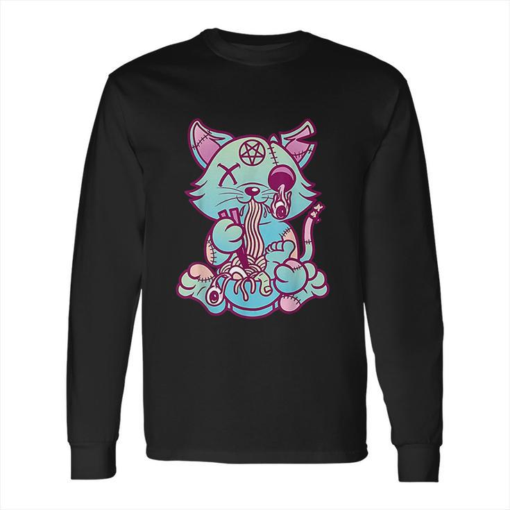 Anime Aesthetic Pastel Goth Ramen Noodle Cat Gifts Long Sleeve T-Shirt