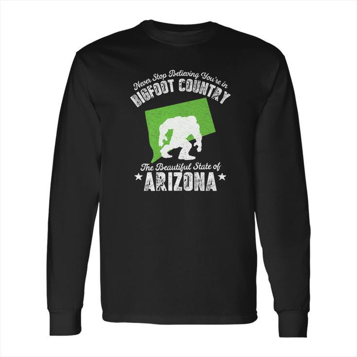 Arizona State Bigfoot Sasquatch Yeti Hunter Gift Long Sleeve T-Shirt