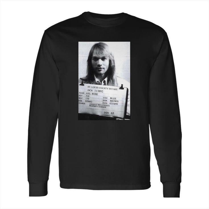 Axl Roses Mugshot 1992 Tshirt Long Sleeve T-Shirt