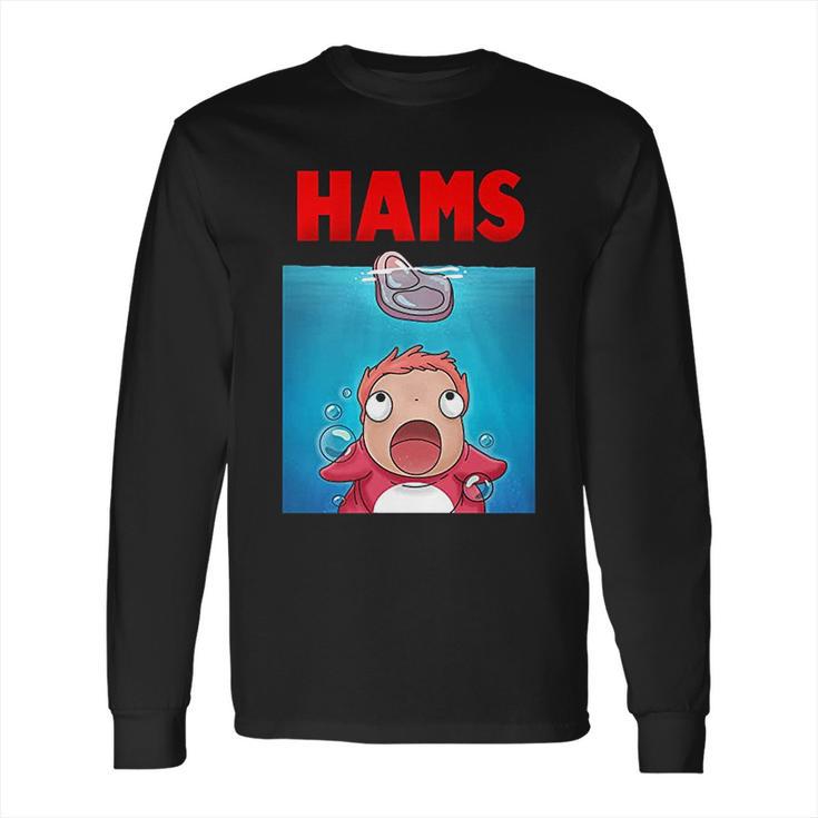 Bakugou  Anime Ponyo On The Cliff Hams Parody Jaws Long Sleeve T-Shirt