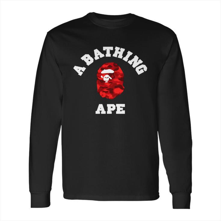 Bape Abc Red Camo Long Sleeve T-Shirt