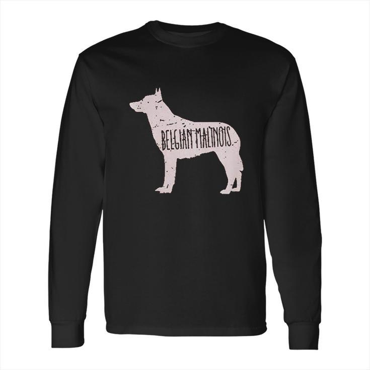 Belgian Malinois Dog Silhouette Long Sleeve T-Shirt