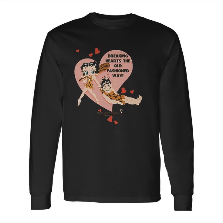 Betty Boop Breaking Hearts Valentines Day Long Sleeve T-Shirt