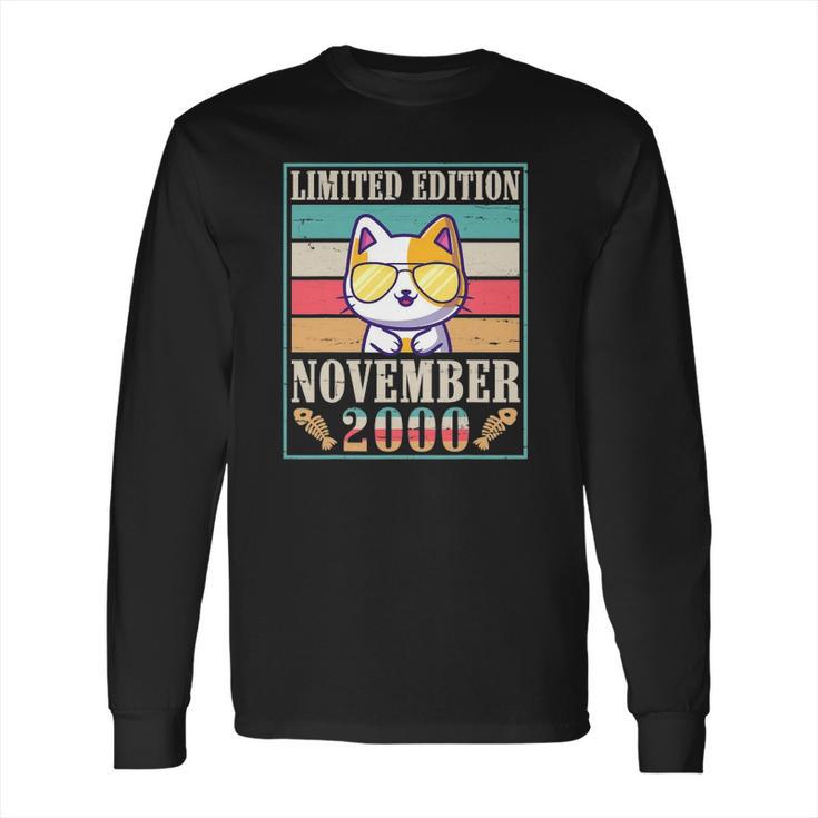 Birthday Cat Born In November 2000 Ltd Edition 21 Years Old Long Sleeve T-Shirt