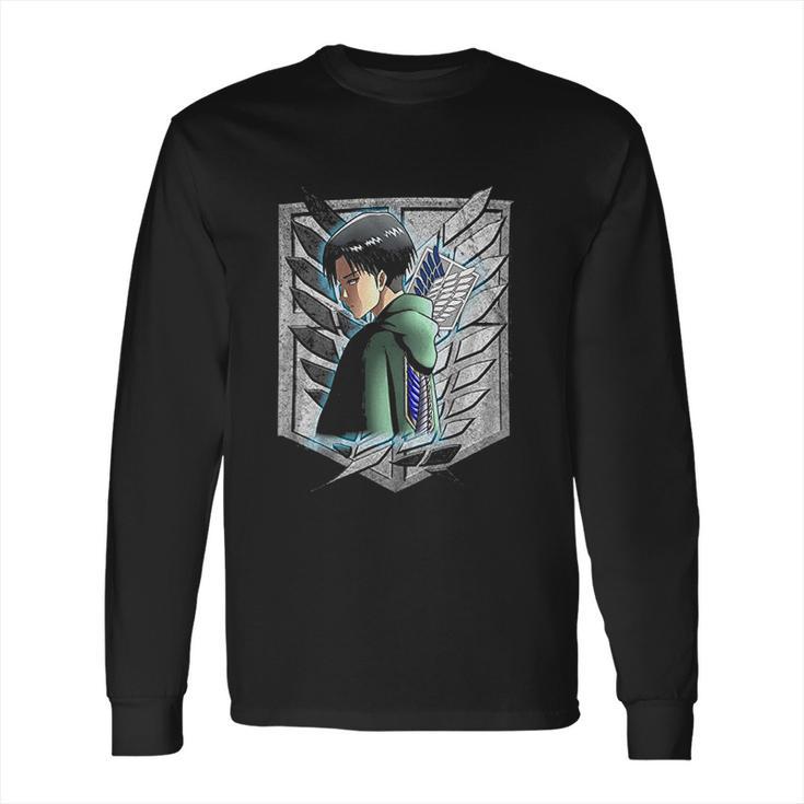 Black Haired Male Anime Character Eren Yeager Mikasa Ackerman Attack On Titan Long Sleeve T-Shirt