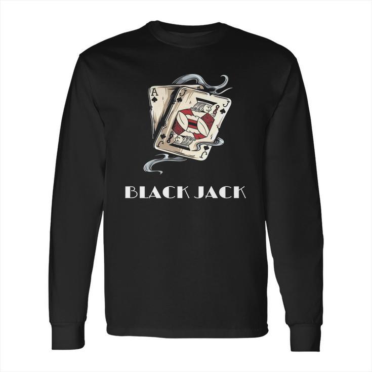 Blackjack T Shirt Jack Of Spades Ace Of Spades - Lucky Tee Long Sleeve T-Shirt