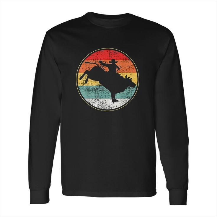 Bull Riding Rodeo Cowboy Vintage Long Sleeve T-Shirt