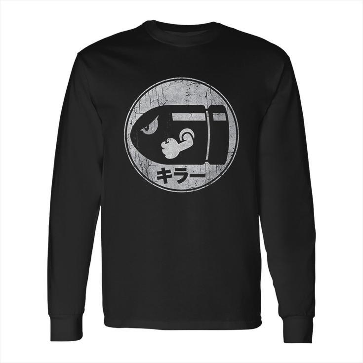 Bullet Bill Distressed Kanji Logo Long Sleeve T-Shirt