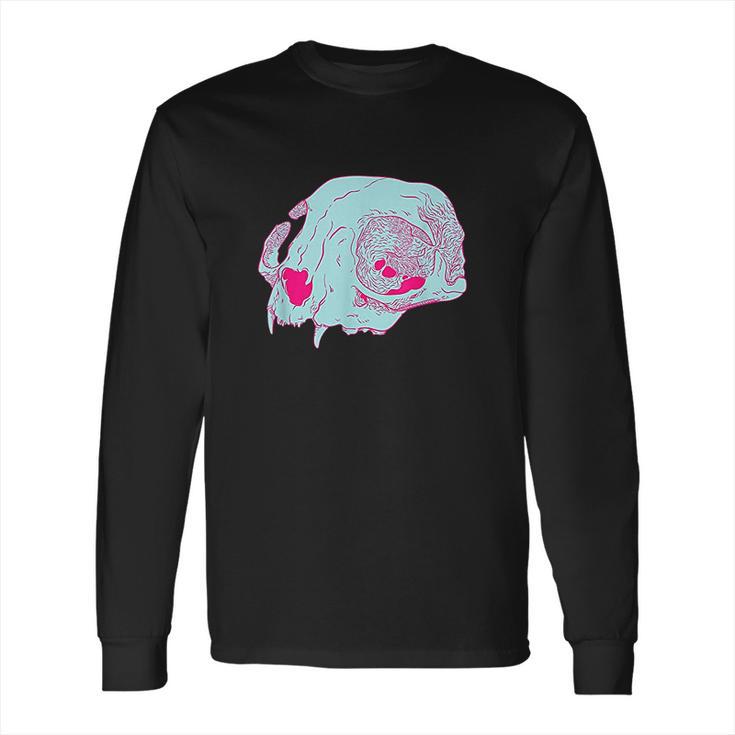 Cat Skull I Pastel Goth Soft Grunge Hipster Creepy Cute Long Sleeve T-Shirt