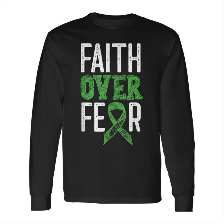 Cerebral Palsy Awareness Month Faith Over Fear Brain Damage Long Sleeve T-Shirt