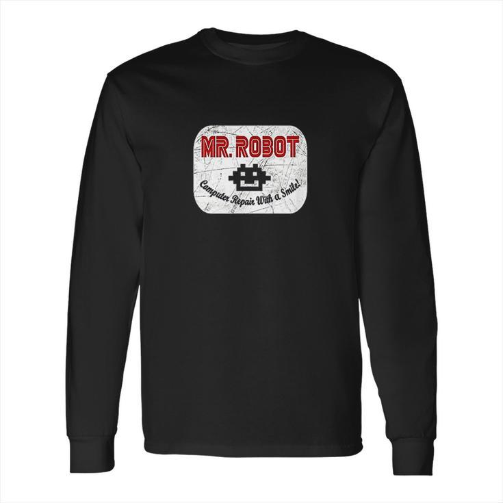 Computer Repair With A Smile Mr Robot Long Sleeve T-Shirt