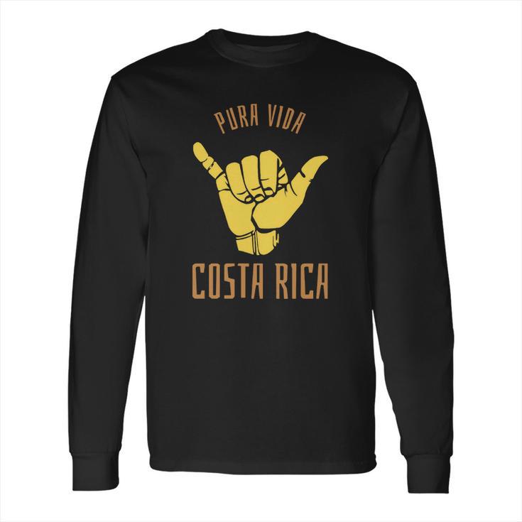 Costa Rica Pura Vida Shaka Surf Long Sleeve T-Shirt