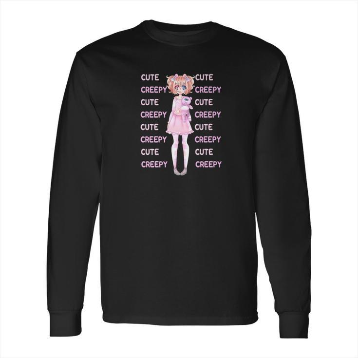 Creepy Cute Pastel Goth Doll Cyclops Bear Plushie Long Sleeve T-Shirt