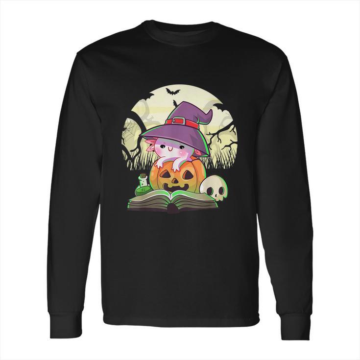 Cute Axolotl Halloween Costume Pumpkin Pastel Goth  Long Sleeve T-Shirt