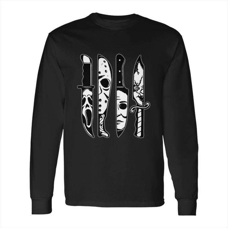 Cute Halloween Funny Halloween Day Knives Machete Horror Movies Halloween Long Sleeve T-Shirt