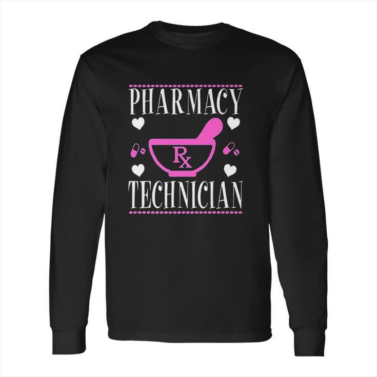 Cute Pharmacy Pharm Tech Technician Pill Mortar And Pestle Long Sleeve T-Shirt