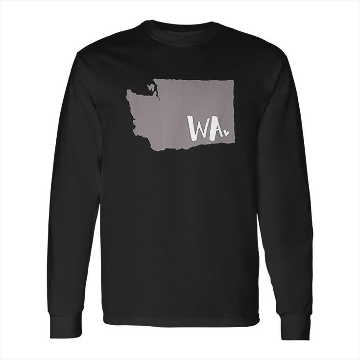 Cute Washington State Outline Gift From Wa Long Sleeve T-Shirt