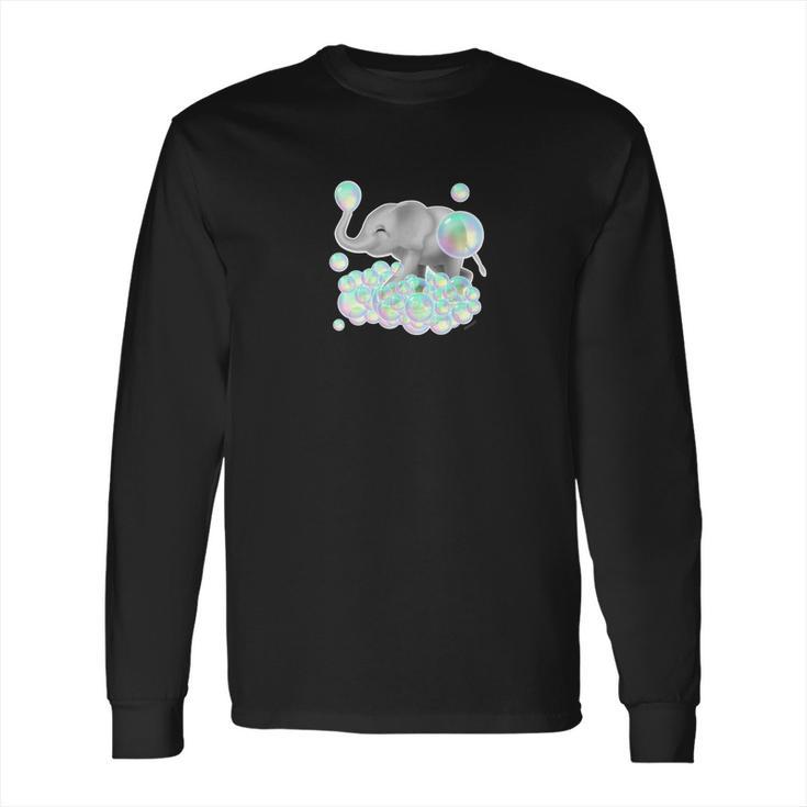 Cutest Elephant Colorful Pastel Bubbles Long Sleeve T-Shirt