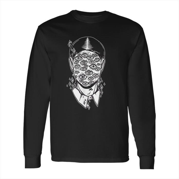 Dali Surreal  Noir Retro Eyes On Face Tattoo Art Long Sleeve T-Shirt