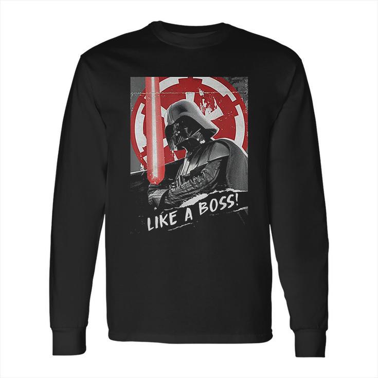 Darth Vader Like A Boss Funny Design Long Sleeve T-Shirt