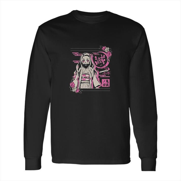 Demon Slayer Graphic In Pink Long Sleeve T-Shirt