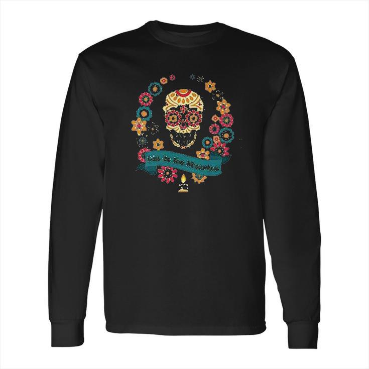 Dia De Los Muertos Sugar Skull Day Of The Dead Raglan Baseball Long Sleeve T-Shirt