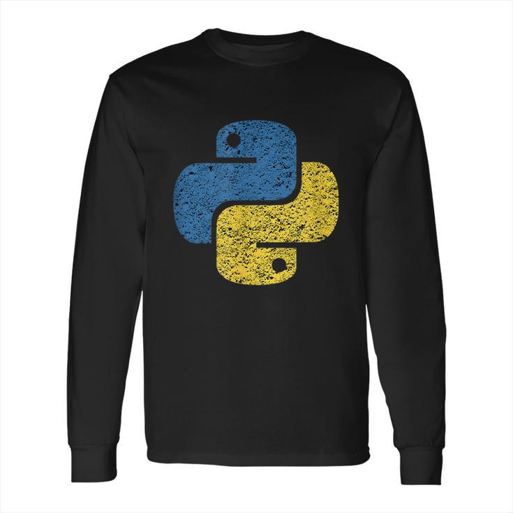 Distressed Python Logo For Engineers Long Sleeve T-Shirt