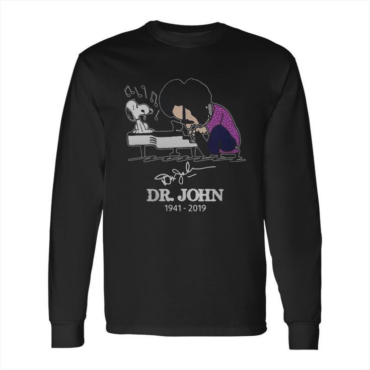 Dr John And Snoopy Mashup Schroeder Playing Piano Signature T-Shirt Long Sleeve T-Shirt