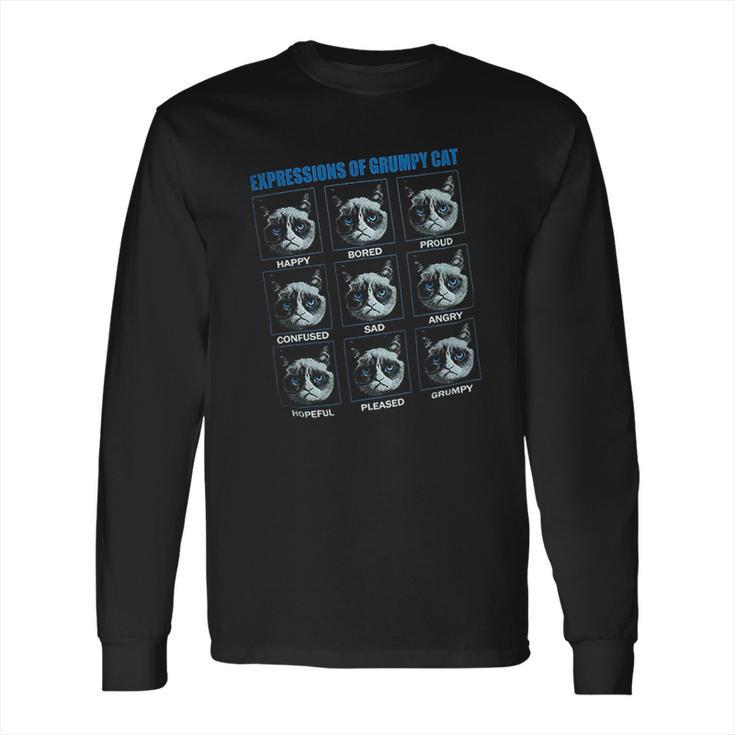 Expressions Of Grumpy Cat Long Sleeve T-Shirt