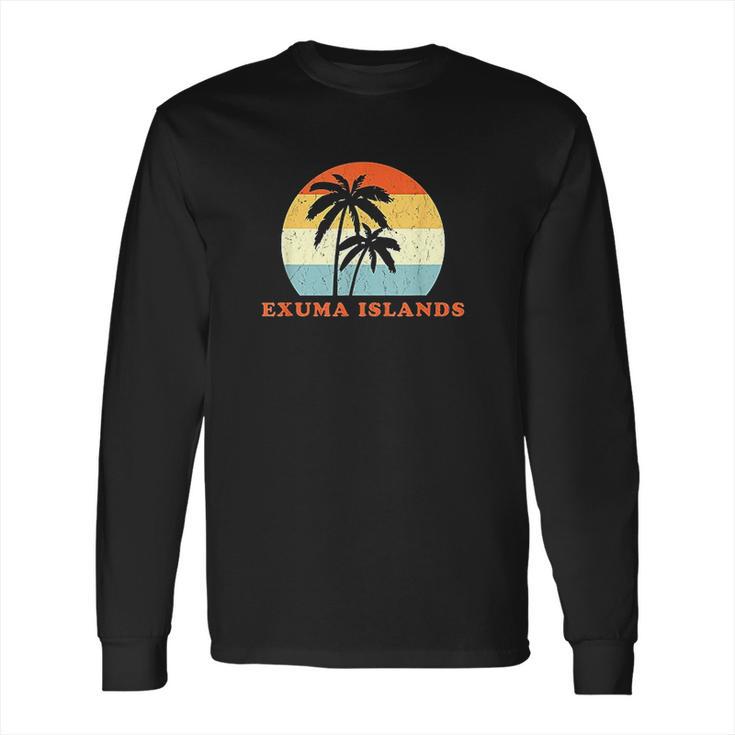 Exuma Bahamas Vintage Sun Surf Throwback Vacation Long Sleeve T-Shirt