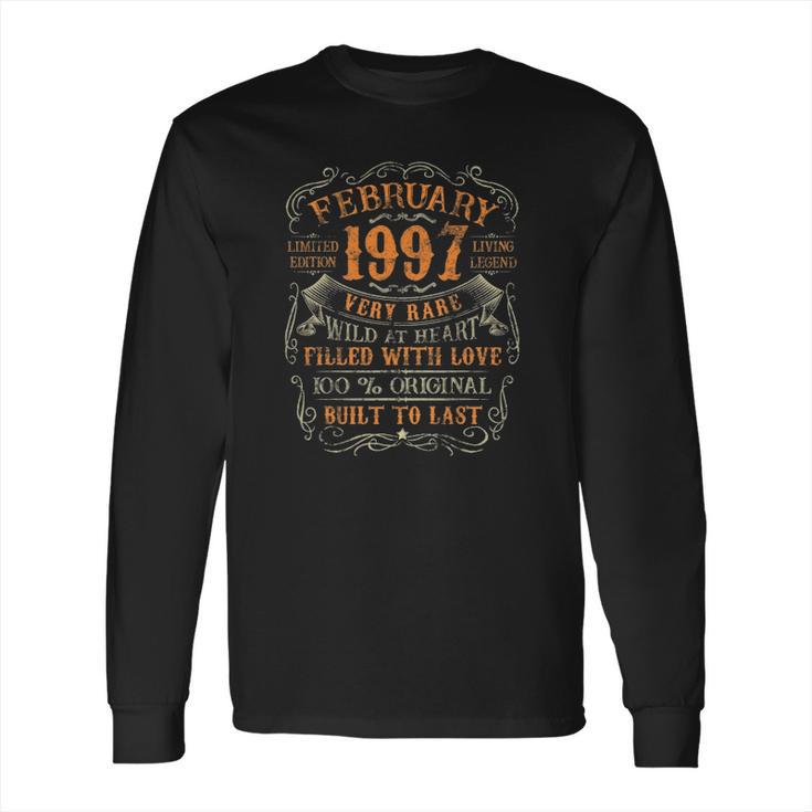 February Vintage 1997 Limited 25 Years Old 25Th Birthday Long Sleeve T-Shirt