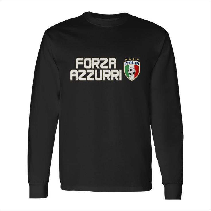 Forza Azzurri Italy Italia Soccer Team Fan Logo Long Sleeve T-Shirt