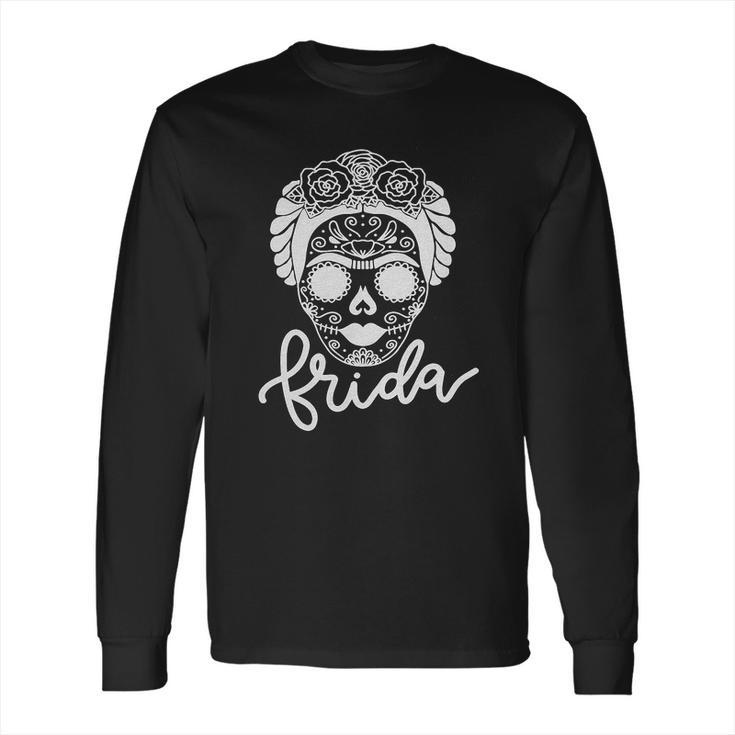 Frida Kahlo Skull Long Sleeve T-Shirt