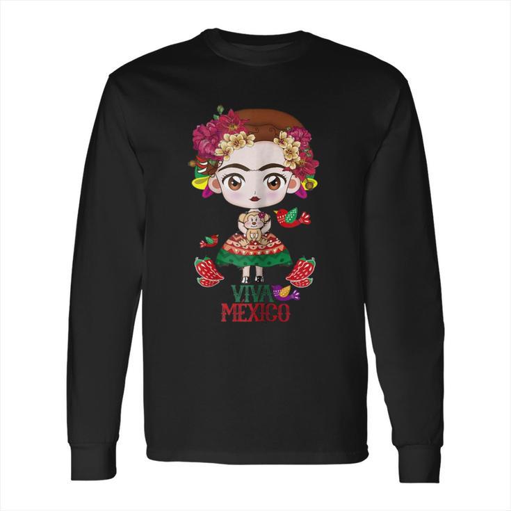 Frida Kahlo Viva Mexico Long Sleeve T-Shirt