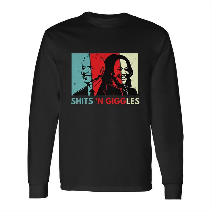 Funny Anti Biden Harris Shits N Giggles Political Gift  Long Sleeve T-Shirt