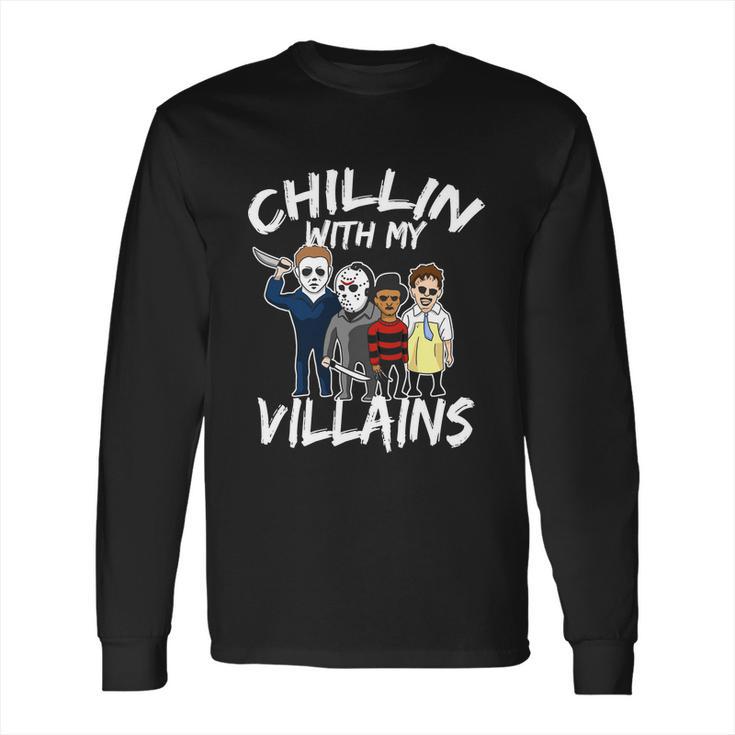 Funny Halloween Chillin With My Villains Long Sleeve T-Shirt