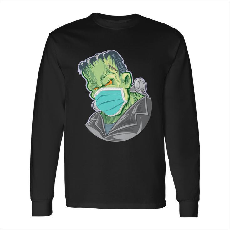 Funny Halloween Frankenstein Pandemic Virus Mask Long Sleeve T-Shirt