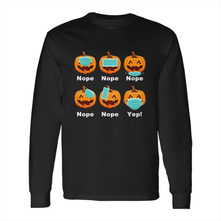 Funny Halloween Halloween Pandemic Pumpkin Mask Funny Cute Long Sleeve T-Shirt