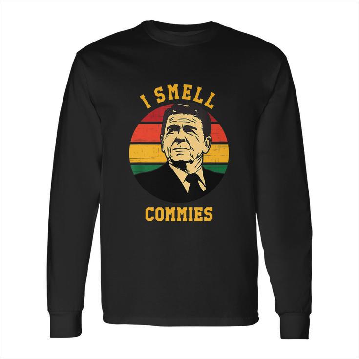 Funny Ronald Reagan I Smell Commies Political Humor Long Sleeve T-Shirt