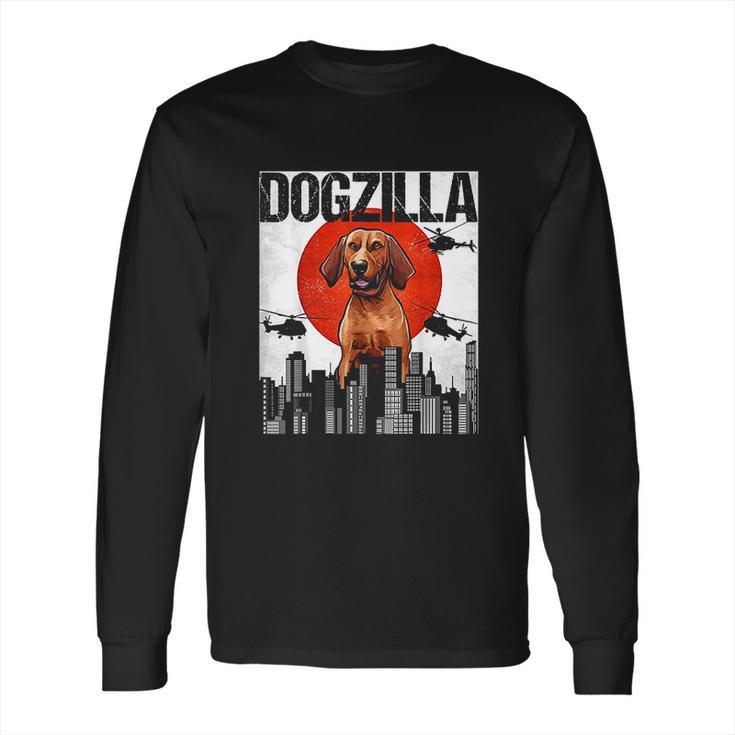 Funny Vintage Japanese Dogzilla Redbone Coonhound Long Sleeve T-Shirt