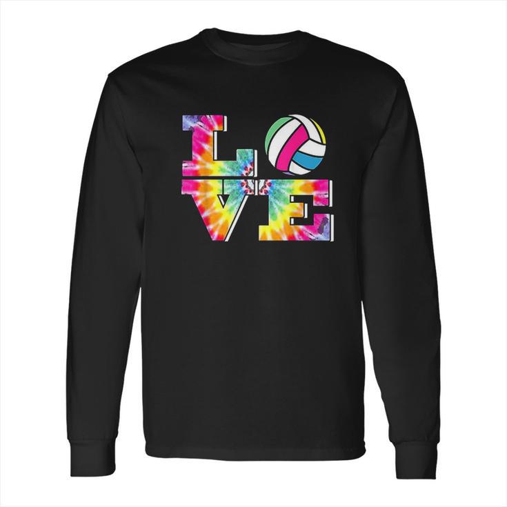 Girls Volleyball Tie Dye Love Colorful For Teenagers Long Sleeve T-Shirt