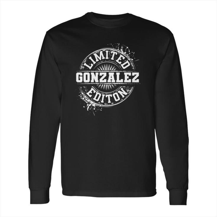 Gonzalez Funny Surname Family Tree Birthday Reunion Gift Long Sleeve T-Shirt