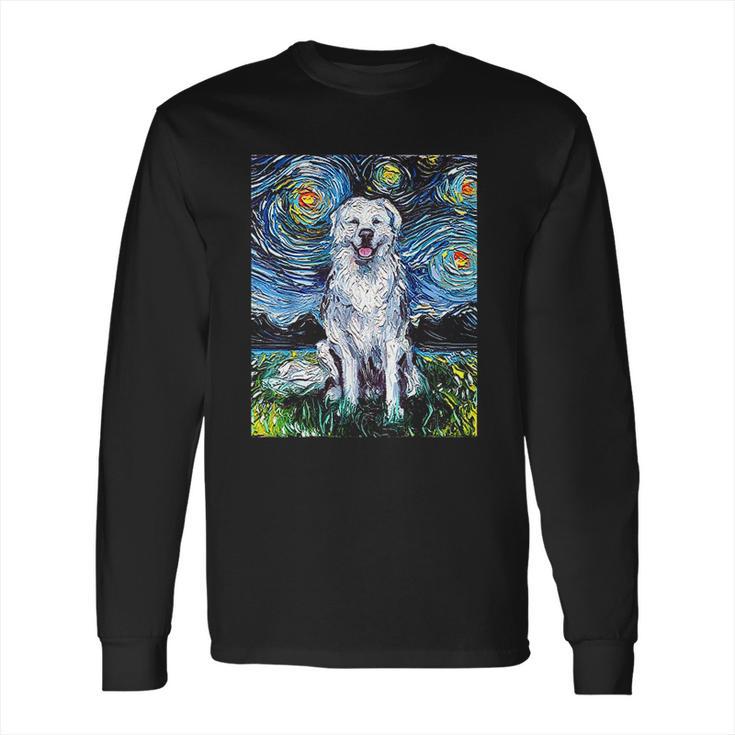 Great Pyrenees Full Version Starry Night Dog Art Long Sleeve T-Shirt