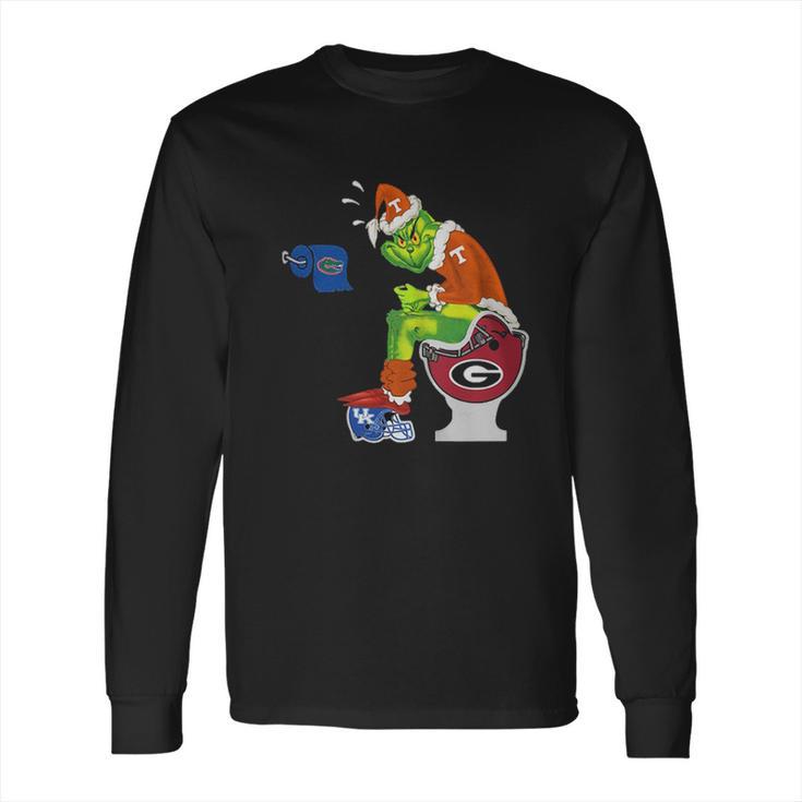 Grinch Santa Tennessee Volunteers Toilet Long Sleeve T-Shirt