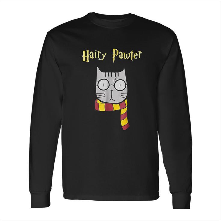 Hairy Pawter Funny Cute Magic Cat With Glasses Gift Long Sleeve T-Shirt