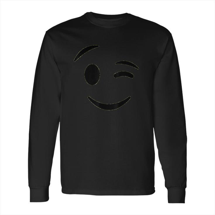 Halloween Emojis Costume Winking Face Wink Emoticon Long Sleeve T-Shirt