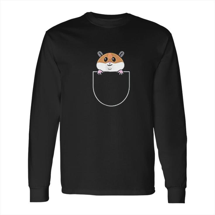 Hamster In Faux Pocket Long Sleeve T-Shirt