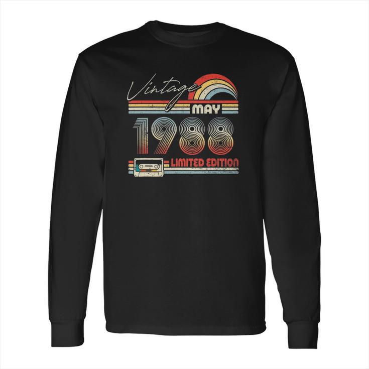 Happy 33Rd Birthday Vintage May 1988  33 Years Old Long Sleeve T-Shirt