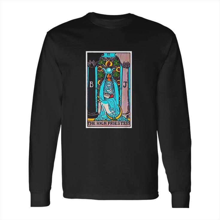 High Priestess Tarot Card Psychic Occult Metaphysical Long Sleeve T-Shirt